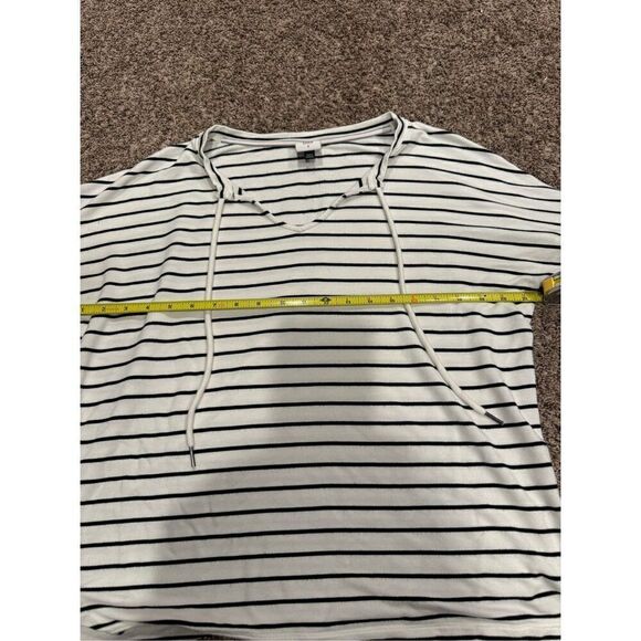 Cabi #5746 Small Relax Game Day Tie Neck Striped Sweatshirt Top - Picture 7 of 9